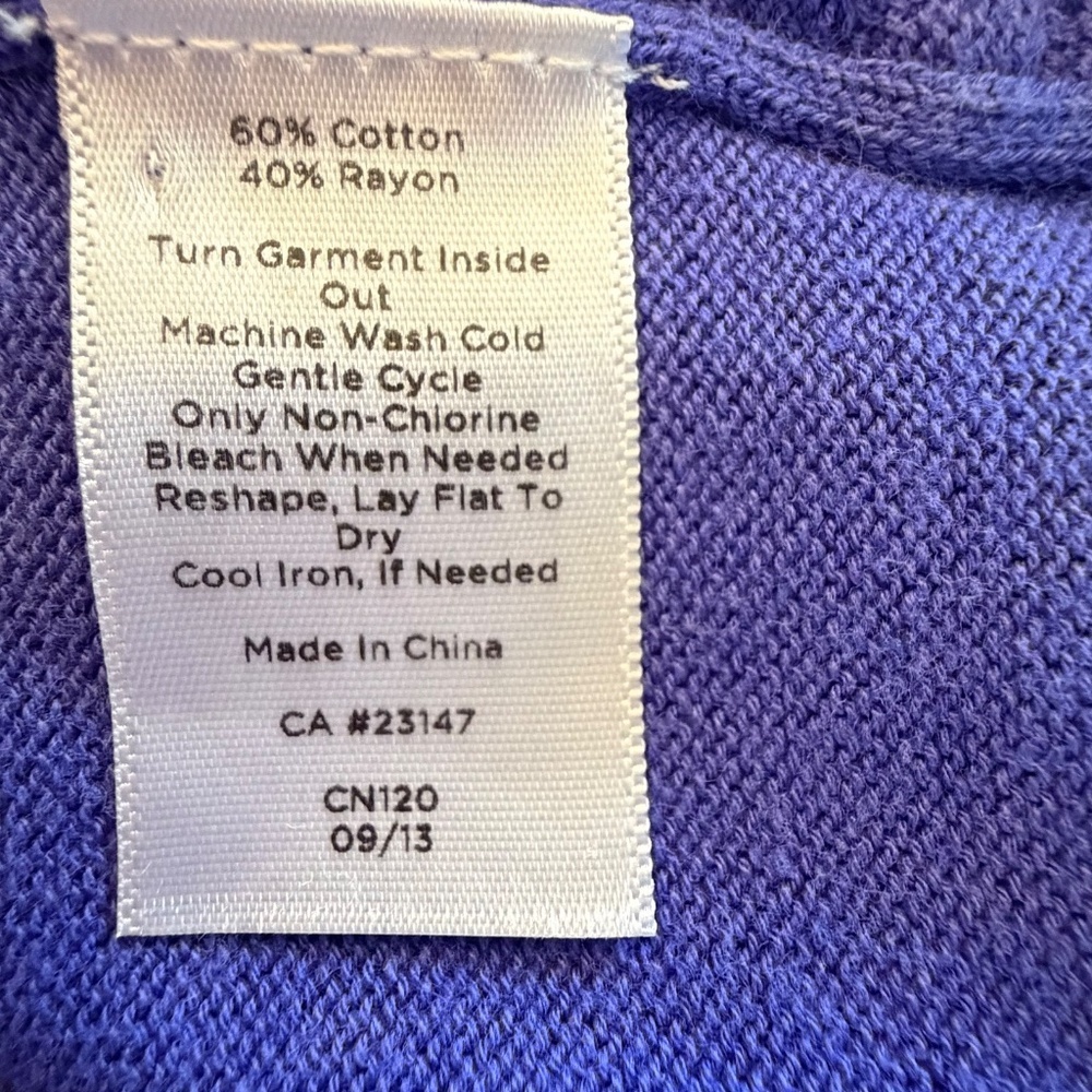 Talbots Women's Blue Purple Cardigan Classic Crochet, Size Large - Picture 8 of 10